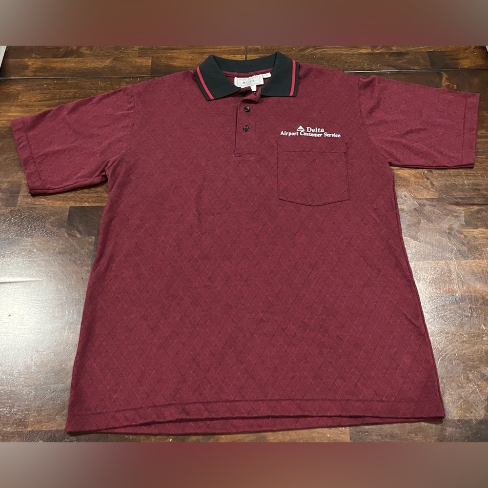 Delta Customer Service Burgundy Polo Shirt by  Cintas Delta Collect. Mens Size M